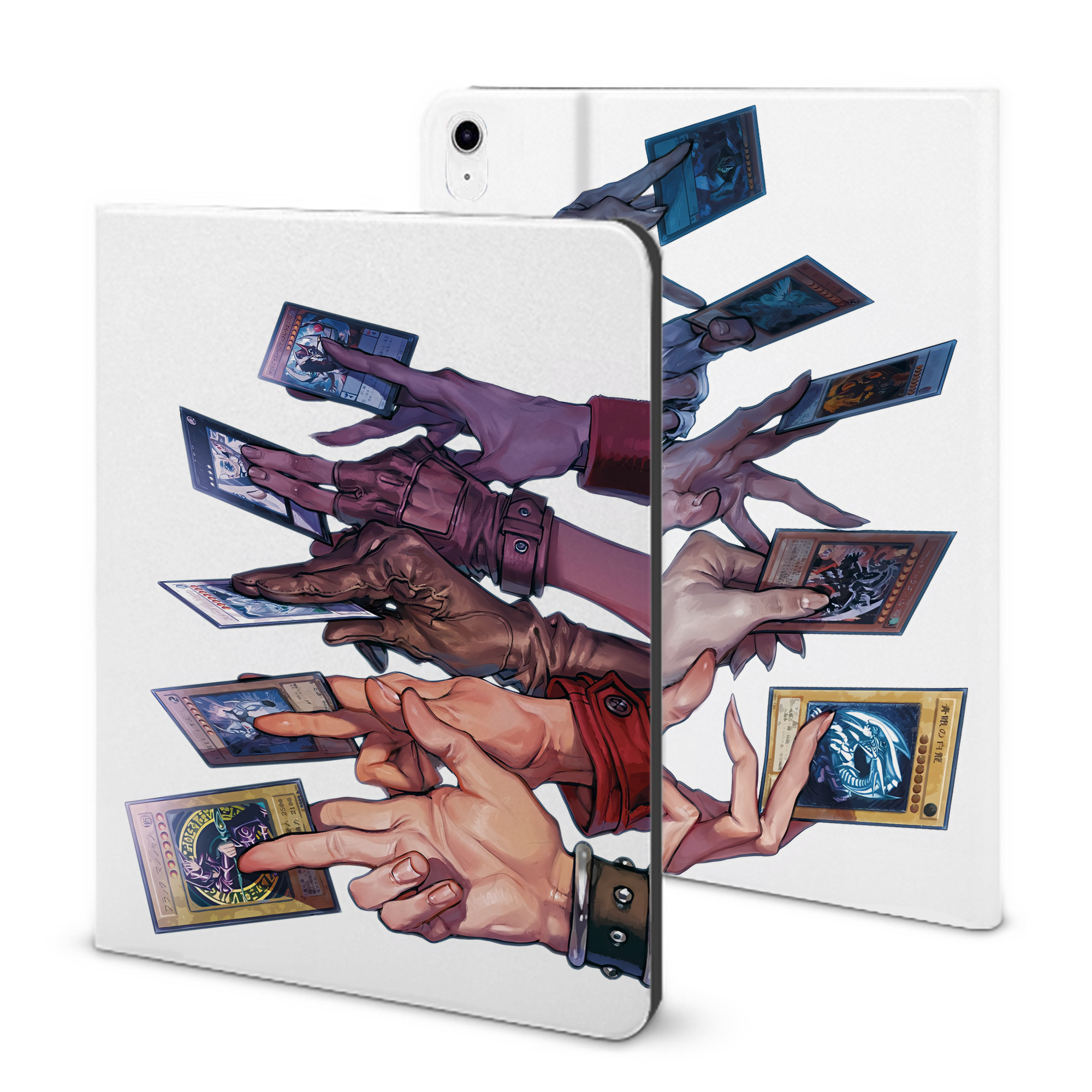 （画像用） 遊☆戯☆王 Yu-Gi-Oh! IPad ケース ブック型 PUレザー TPU 耐衝撃 軽量 薄型 ペン収納なし 全面保護 IPad 各モデル対応